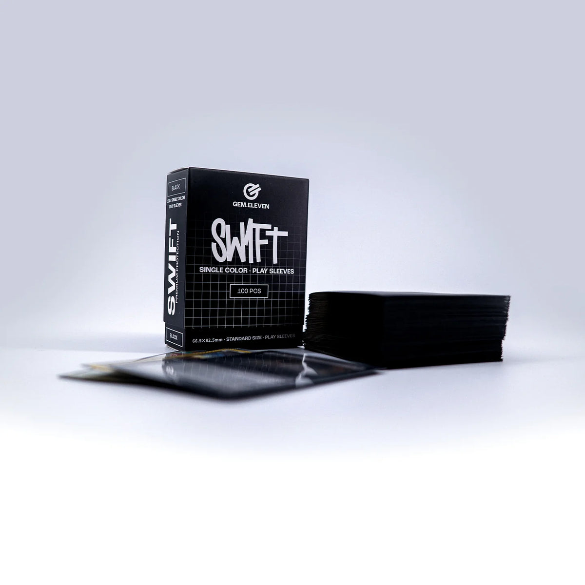 Gem.Eleven - Play Sleeves - Single Color - Black/Schwarz - Standart Size - 100 Stk.
