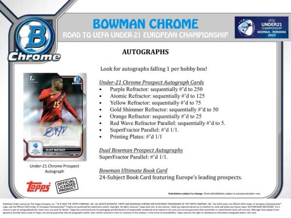 Topps - 2023 - Bowman Chrome - Road to UEFA Under-21 Championship - Hobby Box