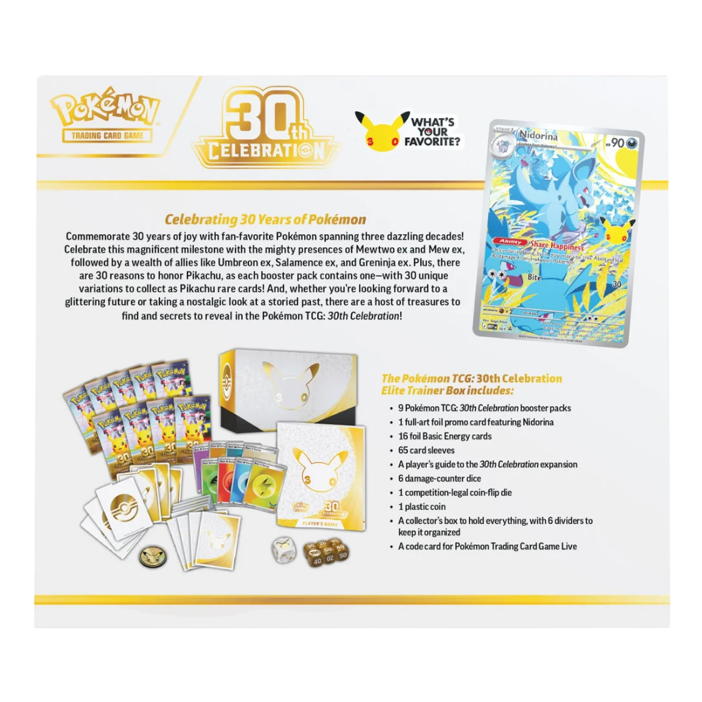 Pokémon 30th Celebrations Elite Trainer Box Englisch – Produktansicht